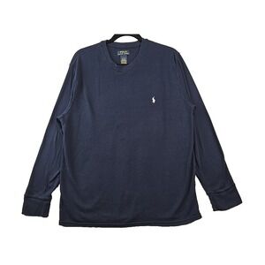 Polo Ralph Lauren Thermal Shirt Men's XL Blue Long Sleeve Crewneck Base‎ Layer